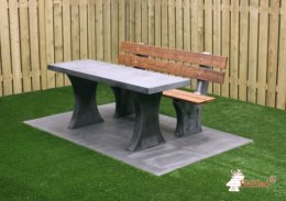 Park bench with table and bottom plate Anthracite-Concrete