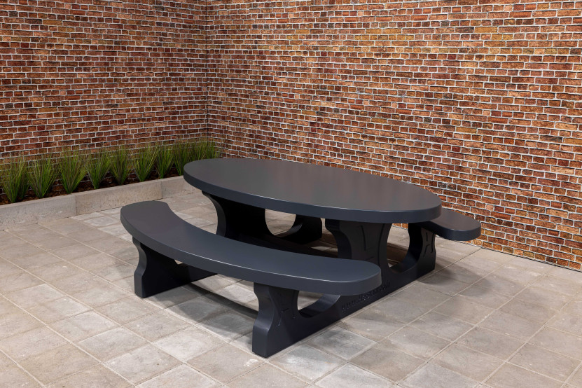 Concrete Picnic table Standard Oval Anthracite