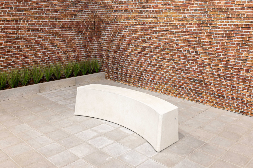 Bench natural concrete oval