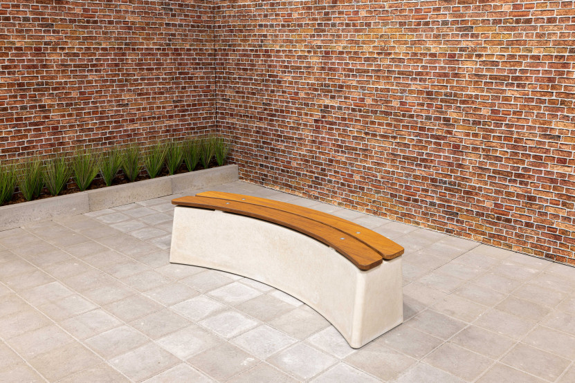 Bench DeLuxe Oval Natural Concrete